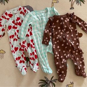 Lot of 3 Carters 2 way zip sleepers